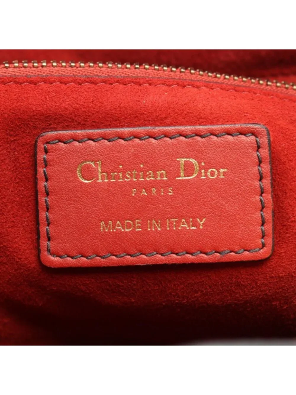 Dior Handbag Lady Dior 2-Way Red Leather Lady Dior Studs Tote
